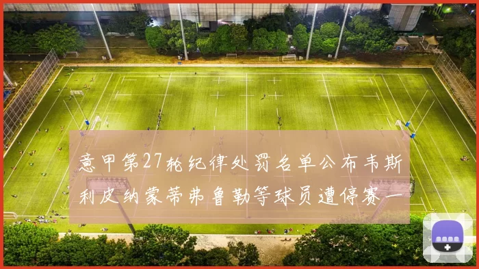 意甲第27轮纪律处罚名单公布韦斯利皮纳蒙蒂弗鲁勒等球员遭停赛一轮